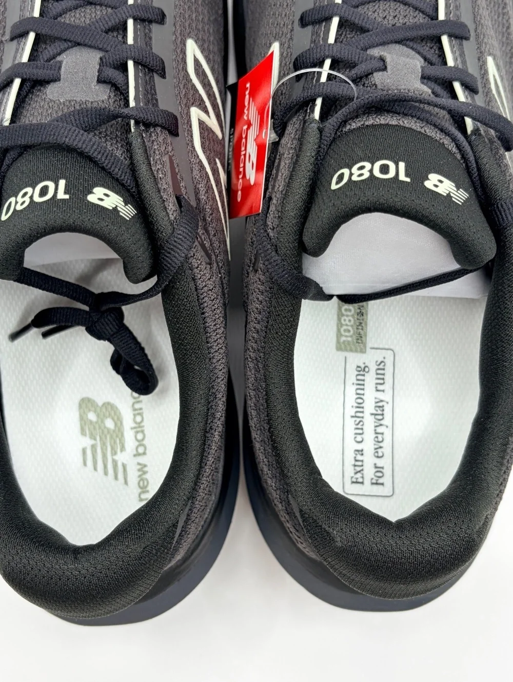 New Balance 1080v12 Men's Running Shoes Black Size 9.5 with Extra Cushioning